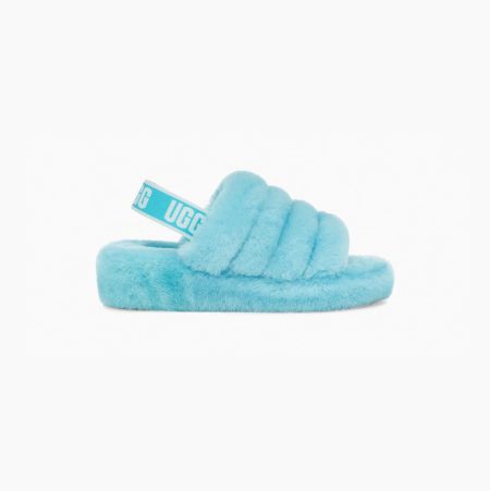 UGG Fluff Yeah Light Blue Slides for Women (TPNB23098)